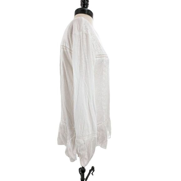 Sundance Women White Embroidered Cotton Blouse Size Medium - Picture 5 of 15